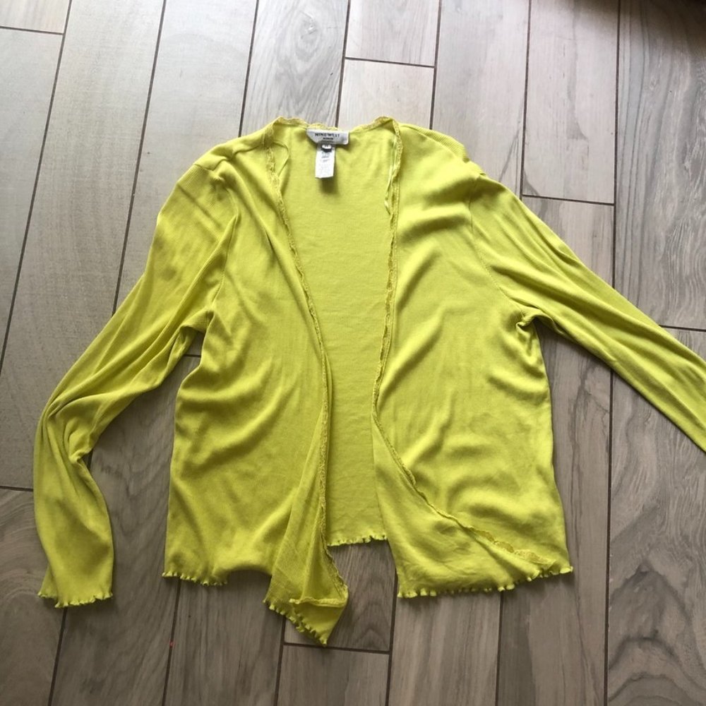 Nine west 2x cotton green super soft cardigan